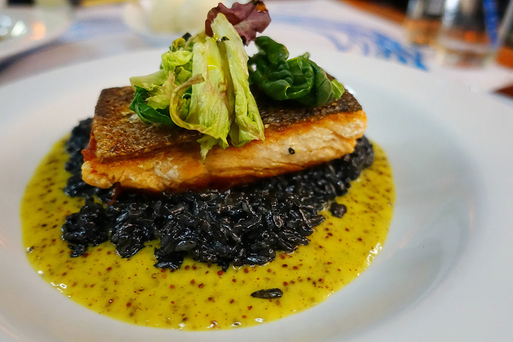Fish and Black Rissotto